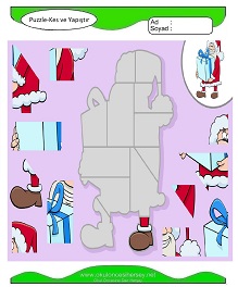 Puzzle Kes Yapıştır Çalışma Sayfaları